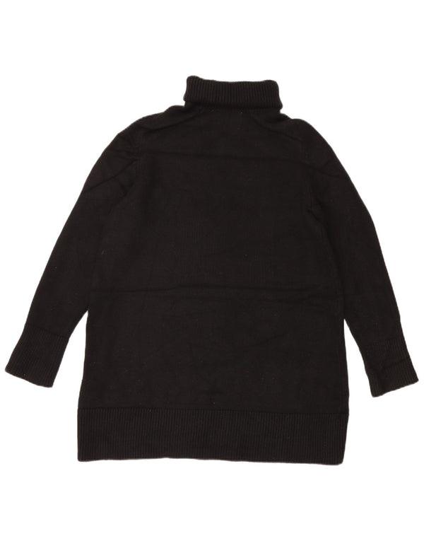 Zara Pull long surdimensionné à col roulé pour femme UK 10 Petit Noir