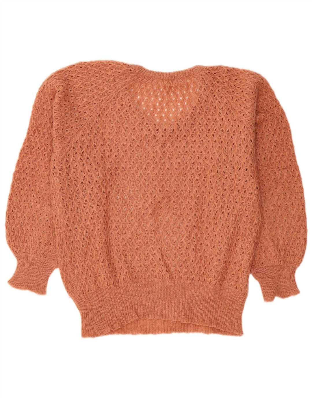 vintage Femme Col V Pull Pull IT 42 Brun Moyen