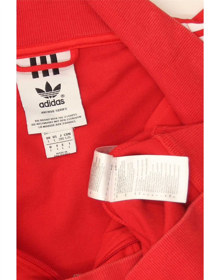 Adidas Veste de survêtement pour homme Large Rouge Polyester