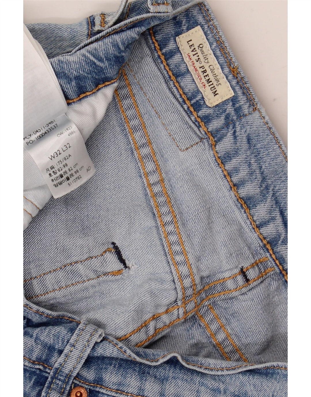 Levi's Jean droit vieilli W32 L32 homme bleu coton