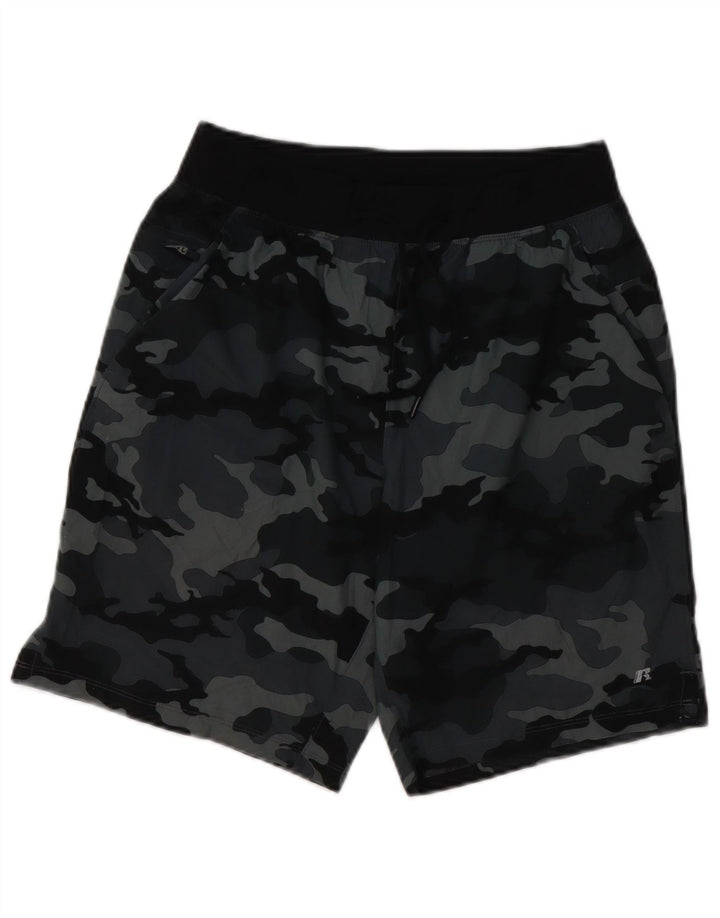 RUSSELL ATHLETIC Short de Sport Homme Petit Gris Camouflage Polyester