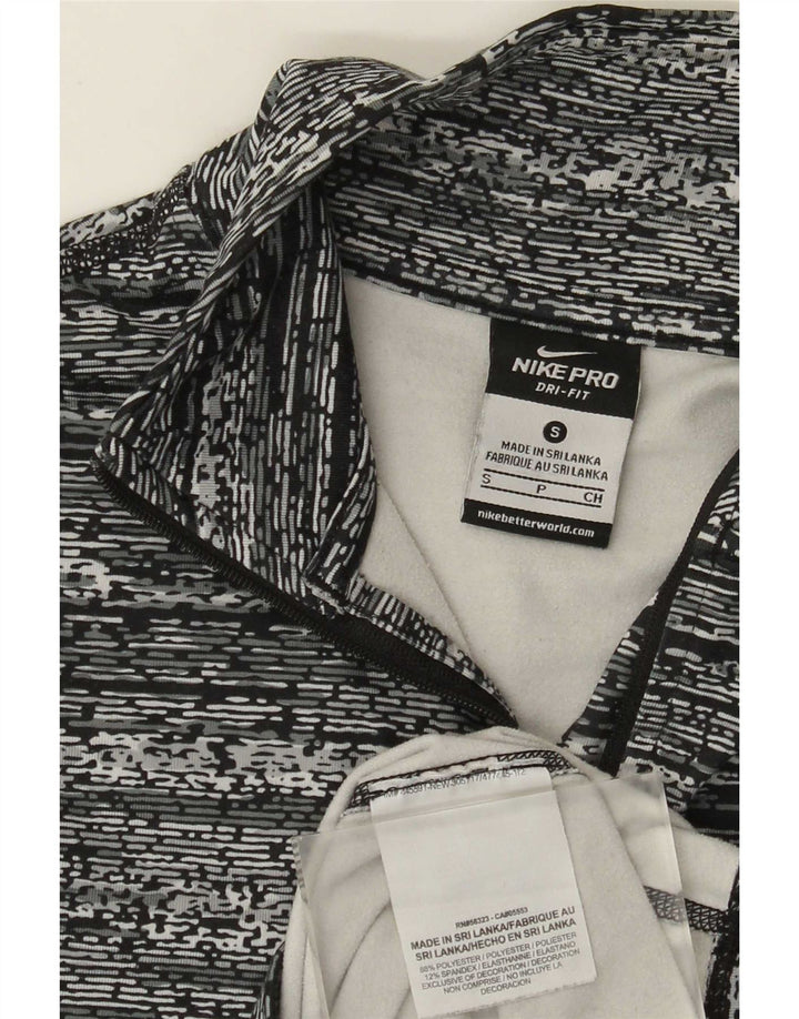 Nike Haut à col zippé à manches longues pour homme Petit polyester moucheté gris