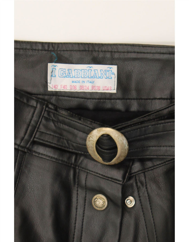 I GABBIANI Womens Leather Skirt US 8 Medium W26  Black Vintage I Gabbiani and Second-Hand I Gabbiani from Messina Hembry 