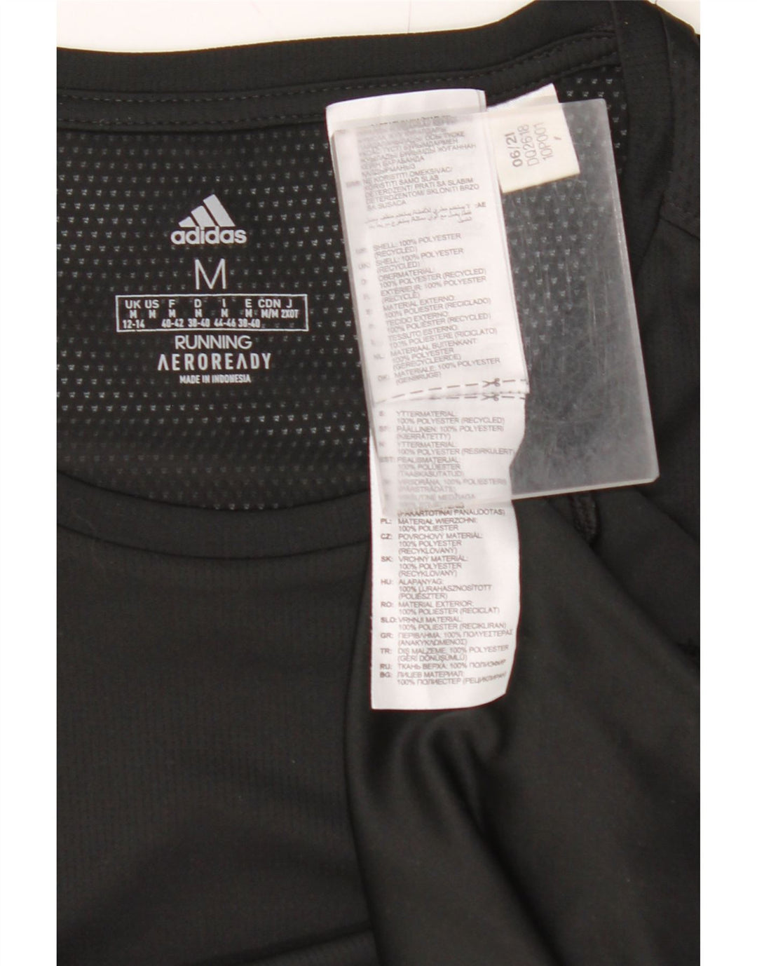 ADIDAS Femmes Aeroready T-Shirt Top UK 12/14 Moyen Noir Polyester