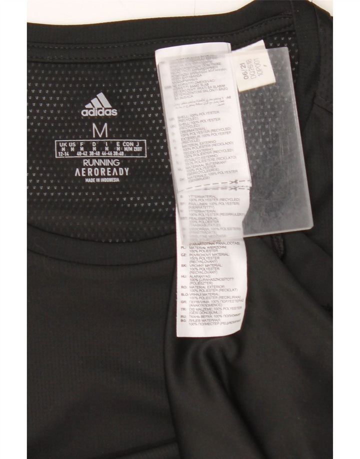 ADIDAS Femmes Aeroready T-Shirt Top UK 12/14 Moyen Noir Polyester