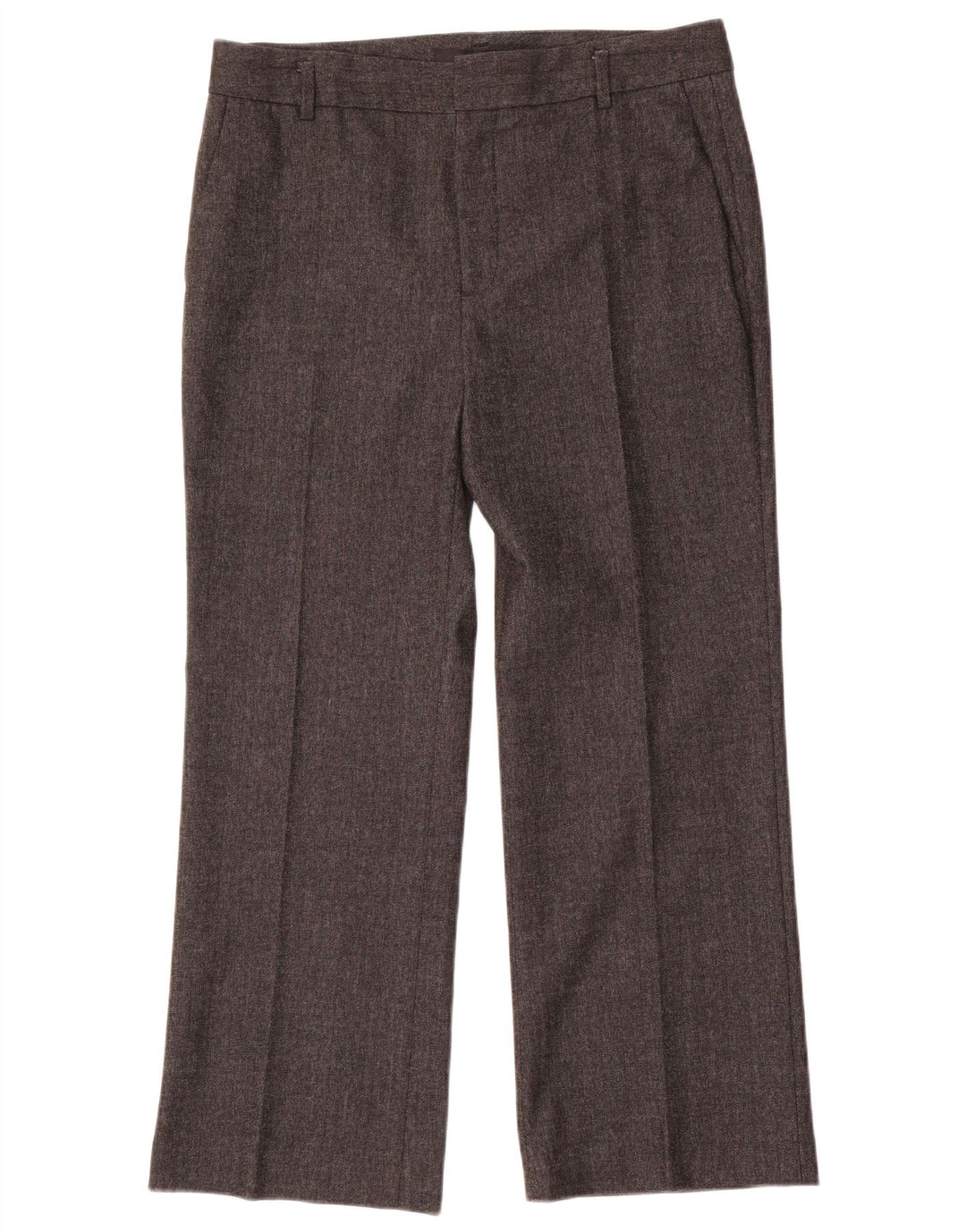 Zara Pantalon de costume droit pour femme EU 40 Medium W30 L27 Gris à chevrons