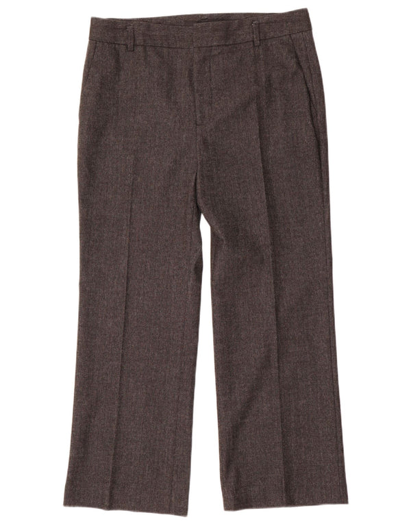 Zara Pantalon de costume droit pour femme EU 40 Medium W30 L27 Gris à chevrons