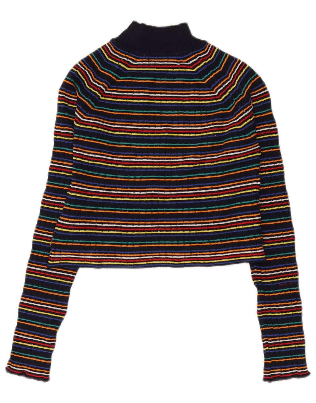 Zara Pull col roulé pour femme UK 12 Medium Multicolore Rayé
