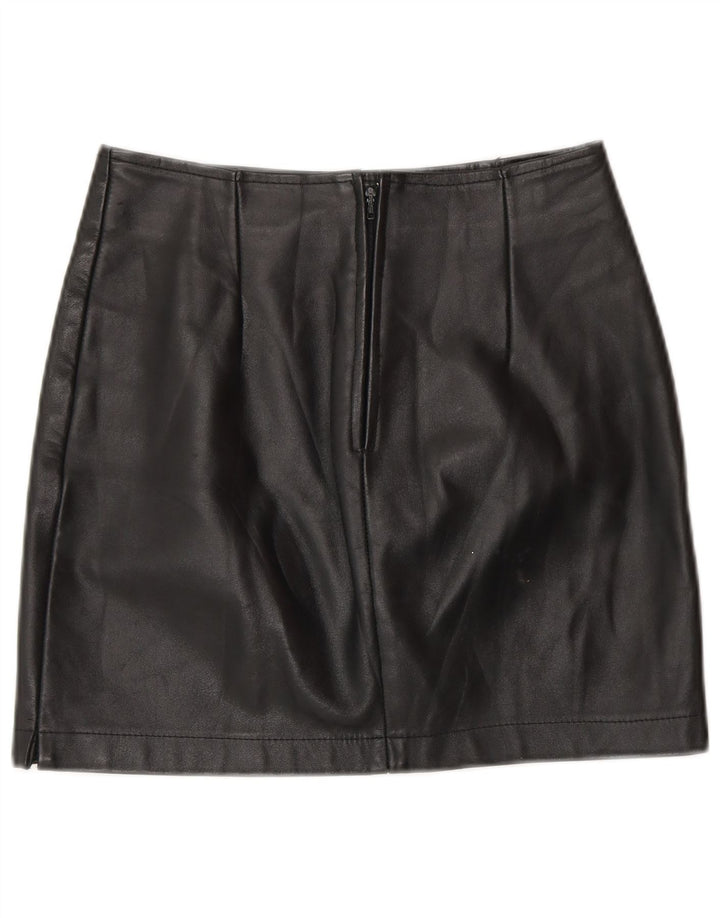 COLOMBUS Jupe en Cuir Femme W26 Petit Cuir Noir