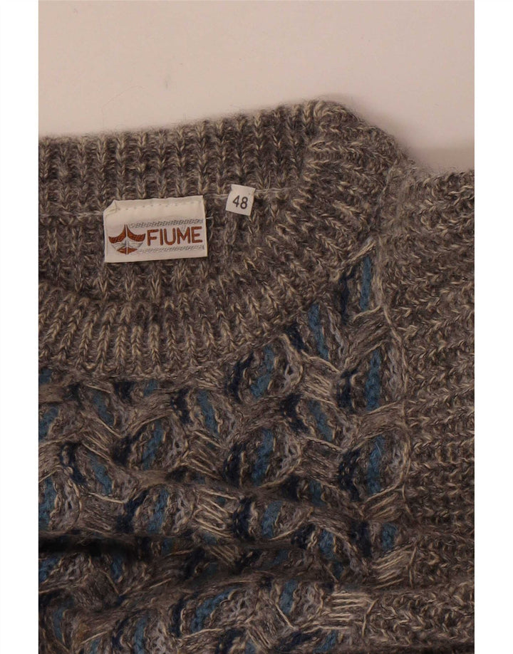 Fiume Pull Col Bateau Homme IT 48 Gris Moyen Floral