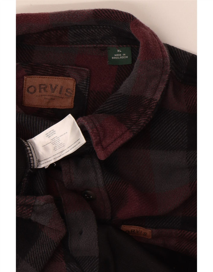 Orvis Chemise en flanelle XL pour homme en coton à carreaux multicolores