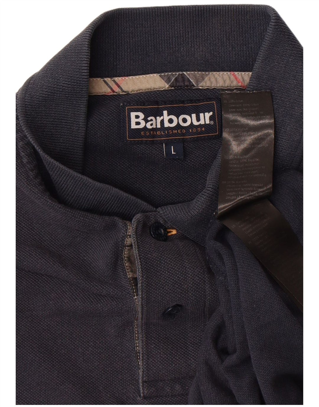 Barbour Polo Homme Grand Bleu Marine Coton