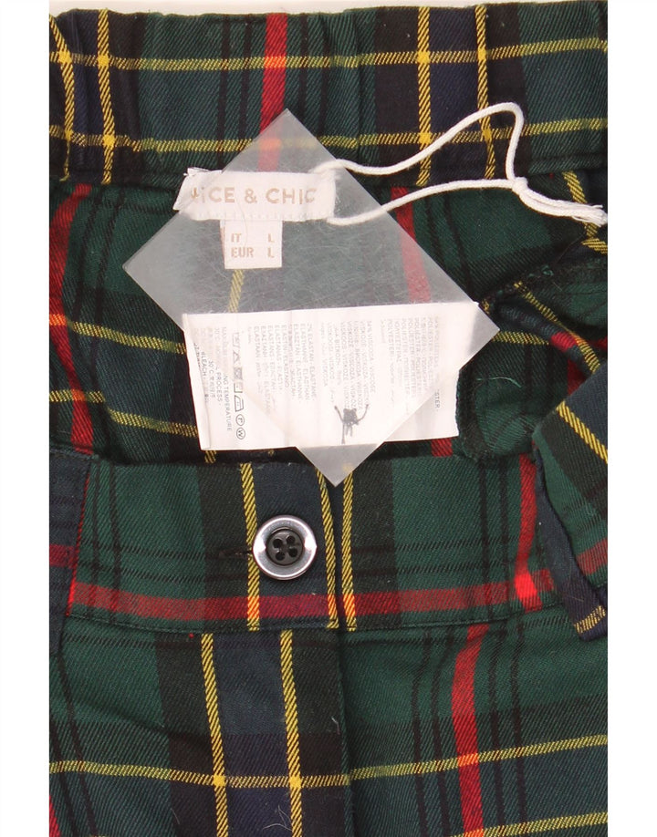 Nice & Chic Short Chino Femme Large W32 Vert Carreaux Polyester