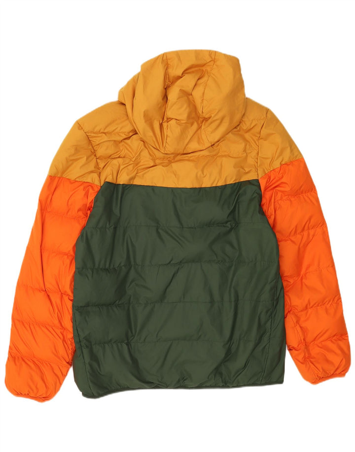 Nike Veste rembourrée à capuche pour homme UK 40 Large Jaune Colorblock Polyester