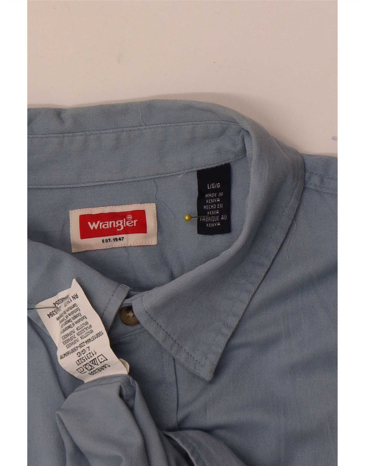 Wrangler Chemise à manches courtes pour homme Grand coton bleu