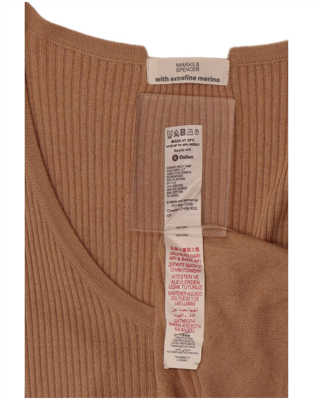 Marks & Spencer Robe pull pour femme UK 44 Viscose beige moyen