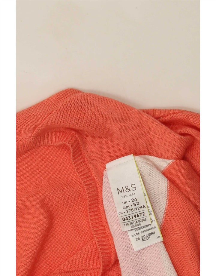 Marks & Spencer Pull col V pour femme UK 24 4XL Multicolore