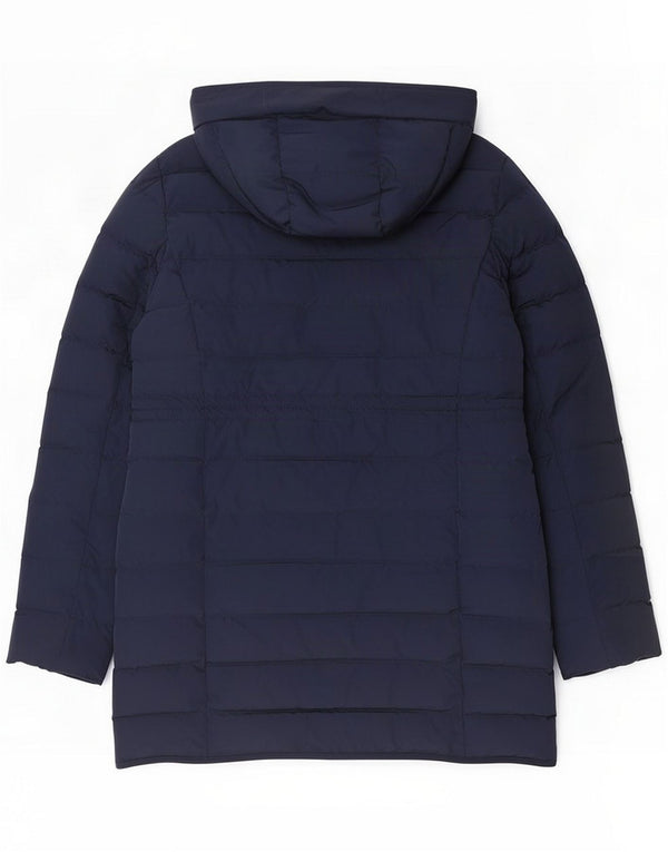 Jaeger Manteau matelassé à capuche pour femme UK 14 Large Bleu marine Polyester
