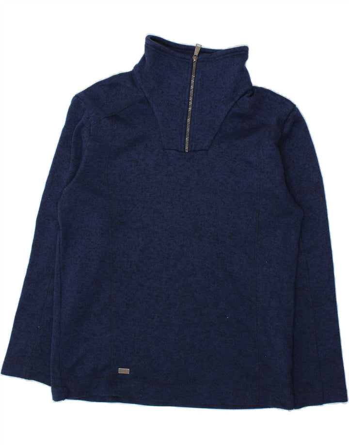 REGATTA Mens Zip Neck Sweatshirt Jumper Large Navy Blue Flecked Polyester Vintage Regatta and Second-Hand Regatta from Messina Hembry 