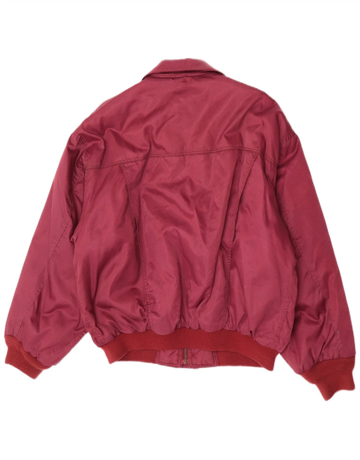 vintage Mens Rembourré Bomber Jacket UK 38 Moyen Bourgogne Nylon