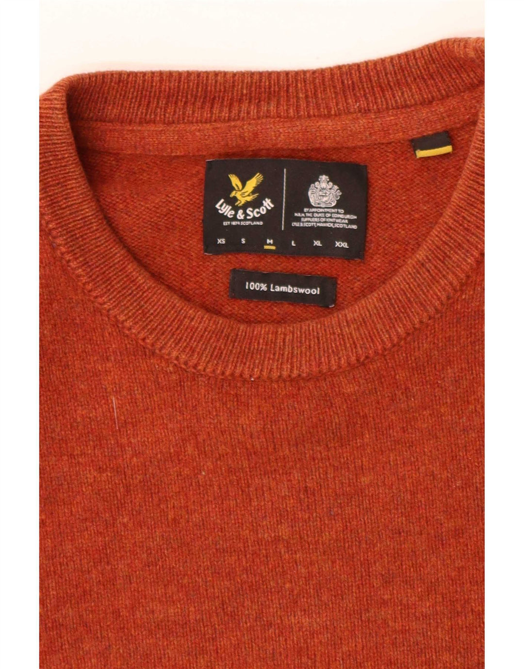 Lyle & Scott Pull ample à col rond pour homme Orange moyen