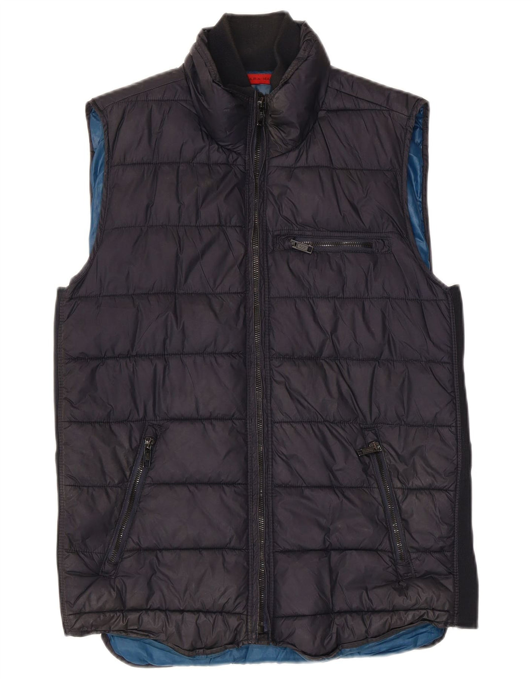 Zara Gilet rembourré pour homme UK 38 Bleu marine moyen Polyester