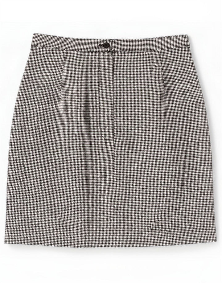 Mini jupe femme vintage IT 42 Medium W26 Noir pied-de-poule Polyester