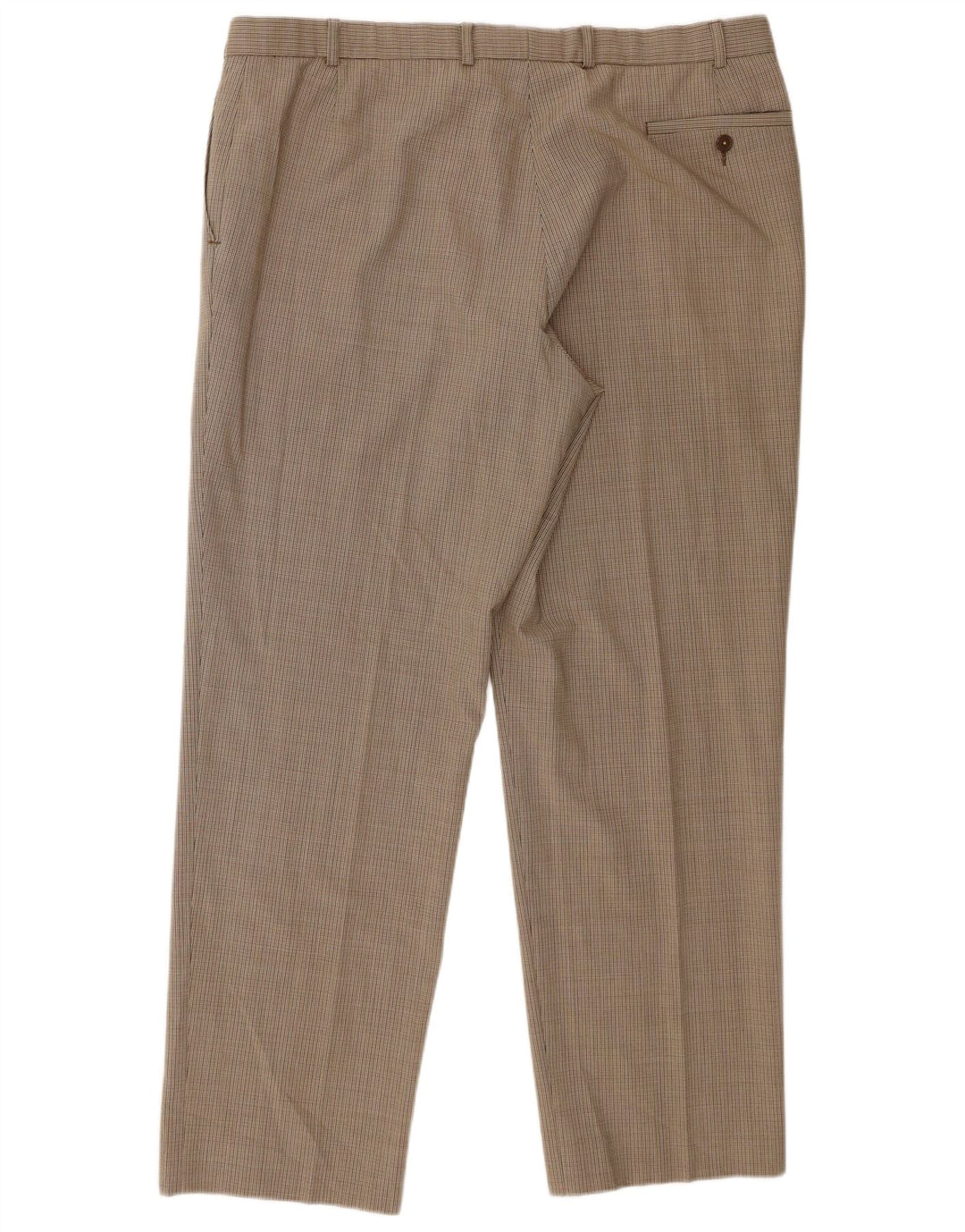Marks & Spencer Pantalon de costume droit pour homme W40 L31 Beige pied-de-poule