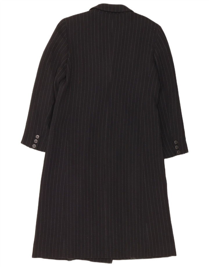 Krizia Pardessus Femme IT 42 Viscose À Fines Rayures Noir Moyen