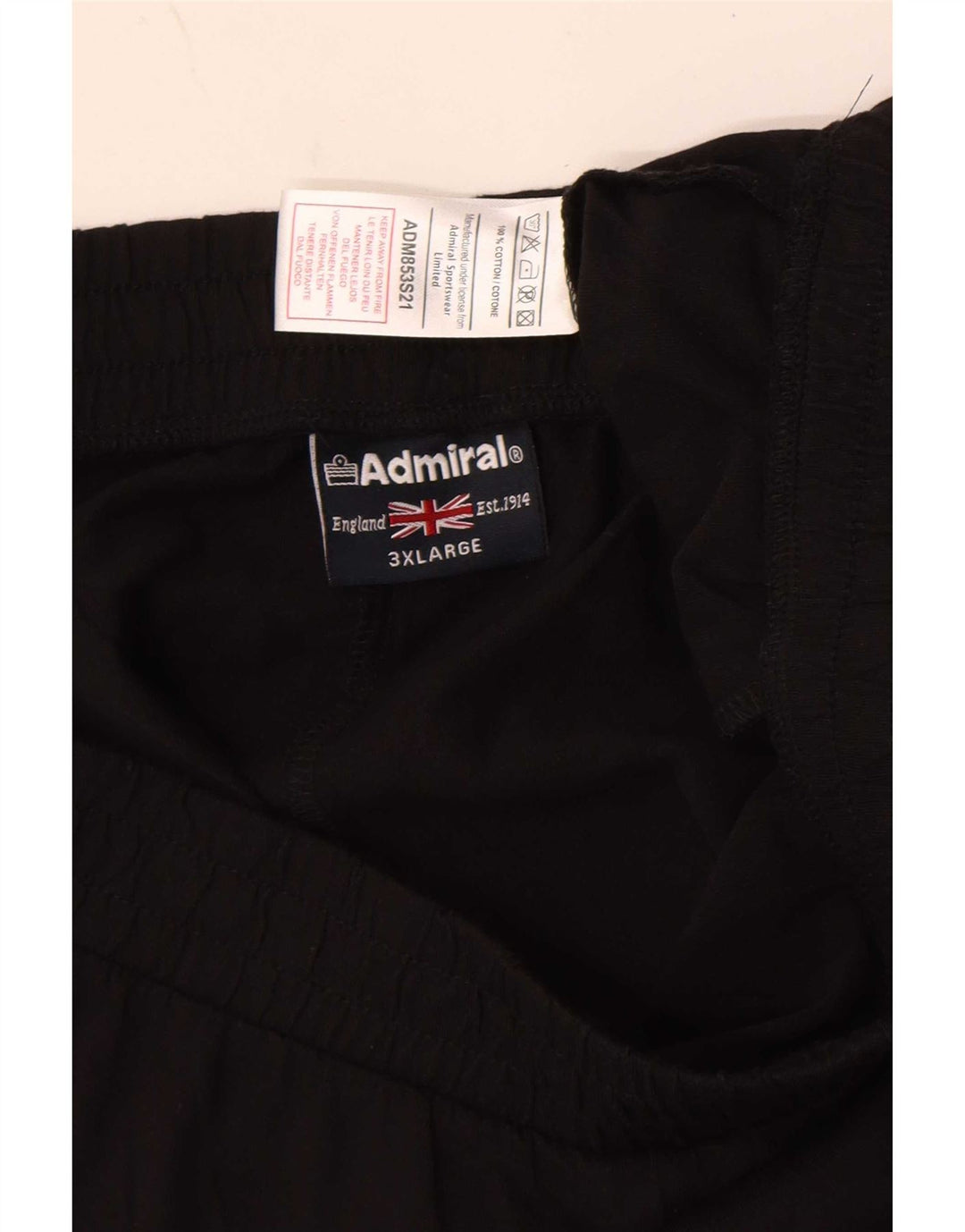 Admiral Short de sport pour homme 3XL en coton noir