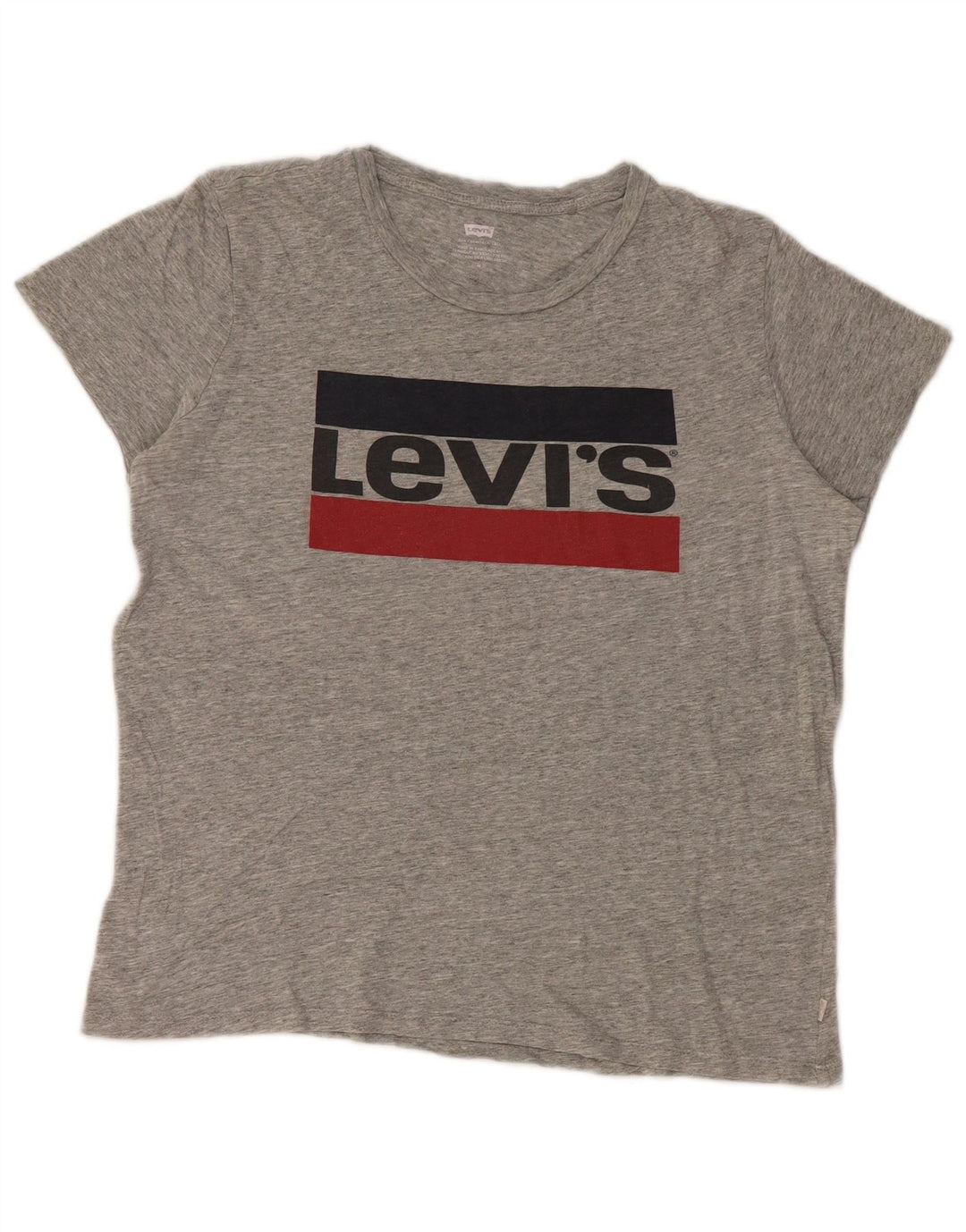 Levi's T-Shirt Graphique Femme UK 14 Gris Moyen Coton