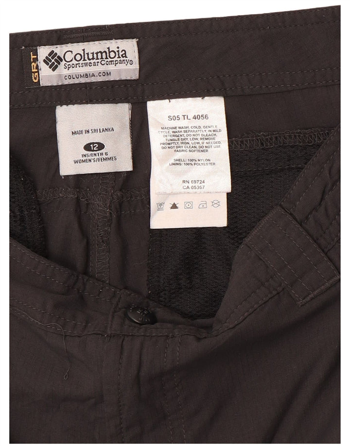 COLUMBIA Short cargo pour femme US 12 Large W32 Nylon noir