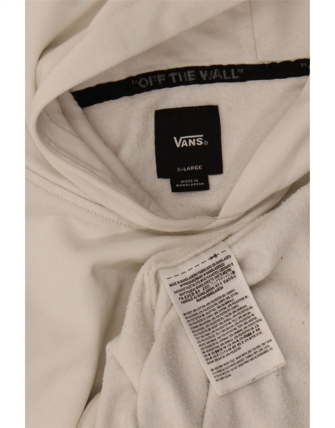 VANS Pull à capuche graphique pour femme UK 18 XL Coton blanc
