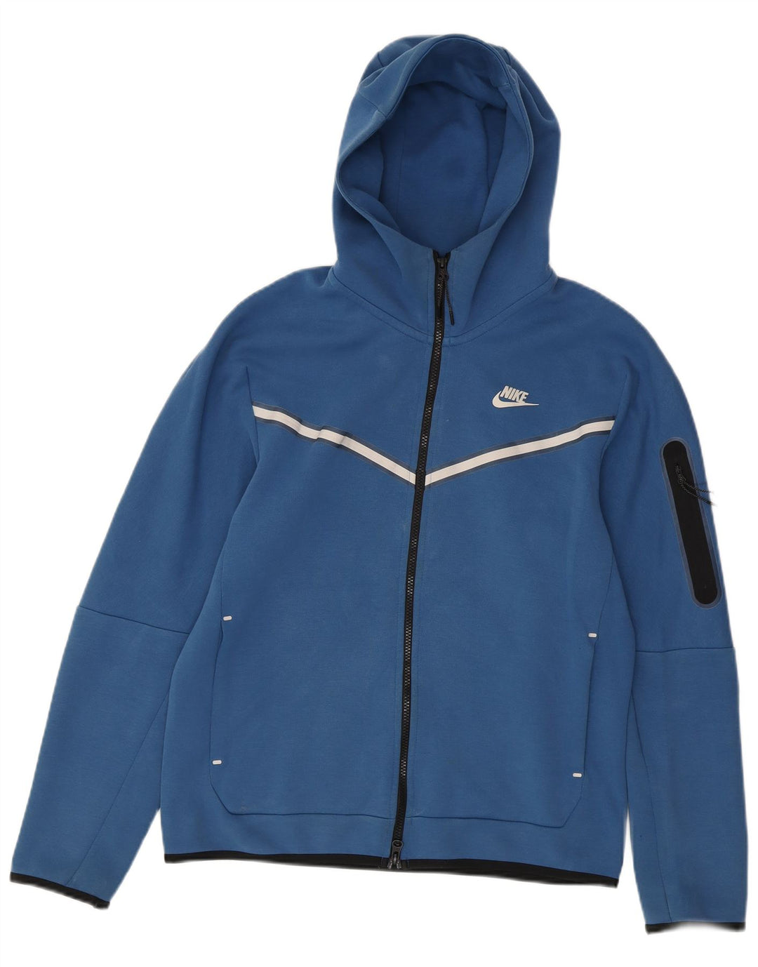 NIKE Pull à capuche zippé en coton color block bleu moyen pour homme