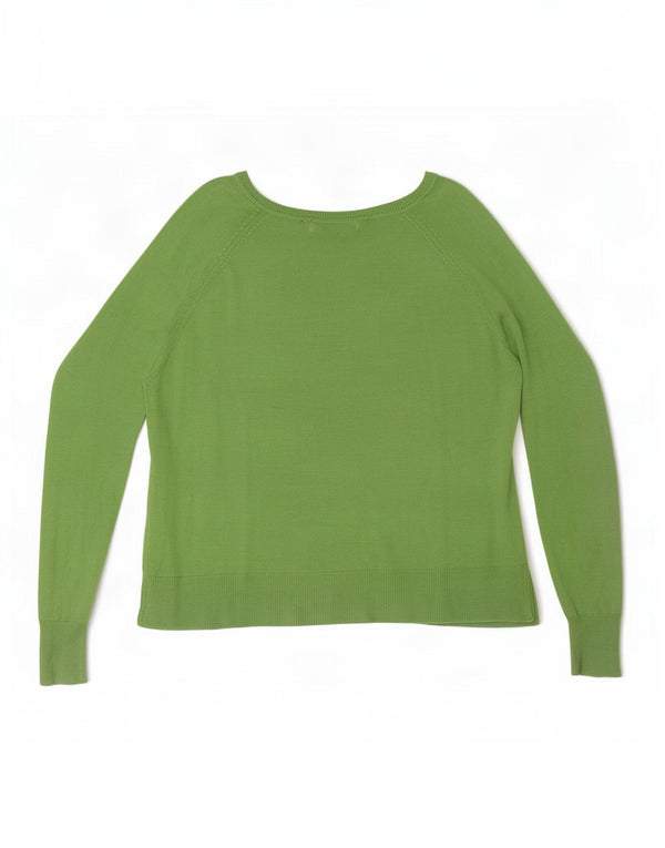 Zara Pull surdimensionné à col bateau pour femme UK 10 Small Vert Viscose