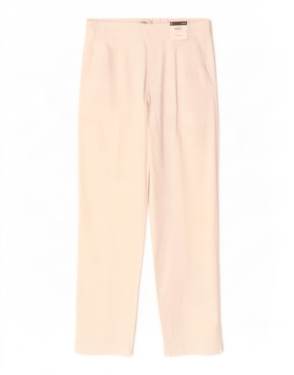 Marks & Spencer Pantalon court décontracté pour femme UK 8 Small W26 L27 Blanc