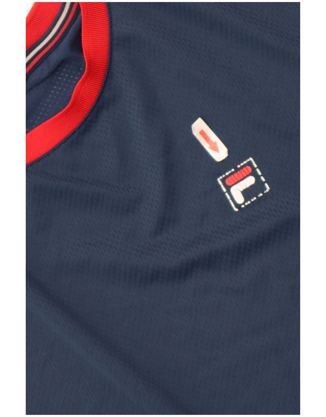 Fila T-Shirt Homme Top 2XL Bleu Marine Colorblock Polyester