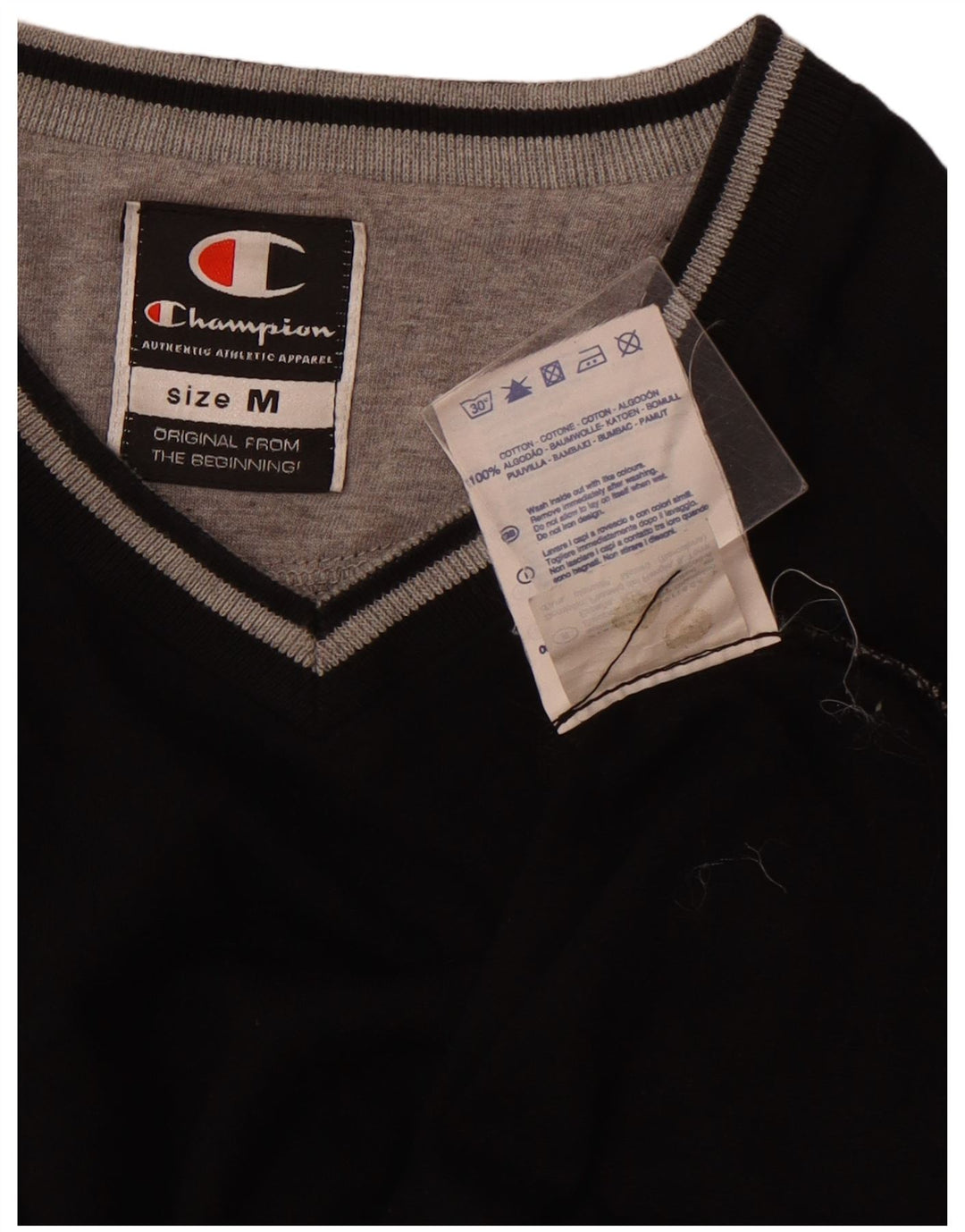 CHAMPION T-Shirt Femme Top UK 12 Coton Noir Moyen