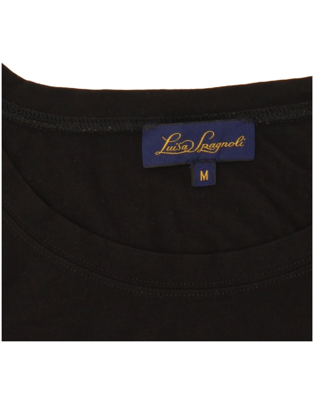 Luisa Spagnoli T-shirt graphique pour femme UK 14 Noir moyen