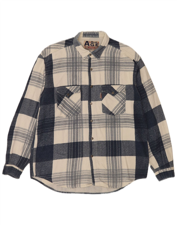 Carrera Chemise en Flanelle XL Bleu à Carreaux Homme
