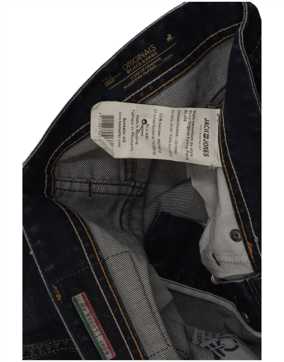 Jack & Jones Jean Ample Roxy W33 L29 Homme Bleu Marine Coton