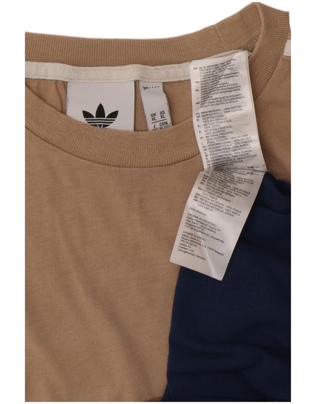 ADIDAS T-Shirt Homme Top XL Bleu Marine Colourblock Coton