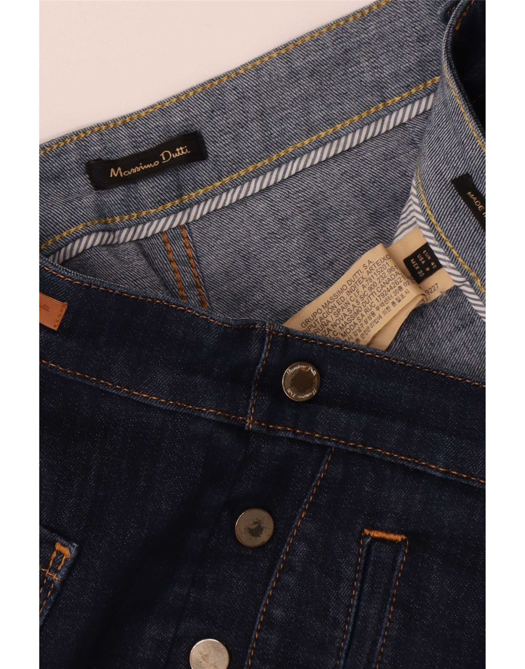 Massimo Dutti Jean court pour femme EU 40 Medium W30 L25 Bleu marine Coton