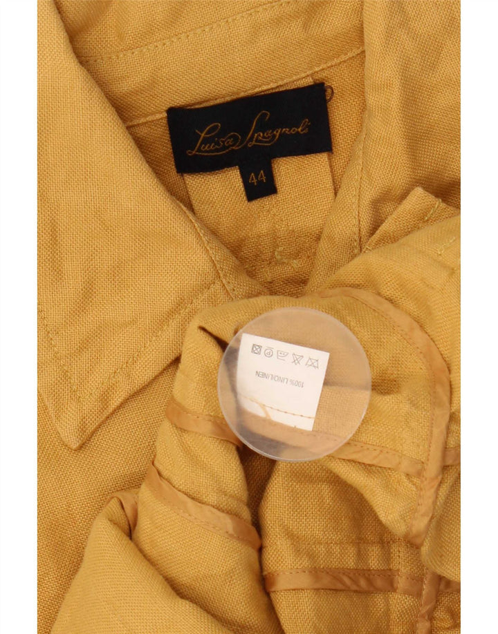 Luisa Spagnoli Veste utilitaire militaire pour femme IT 44 Lin jaune moyen