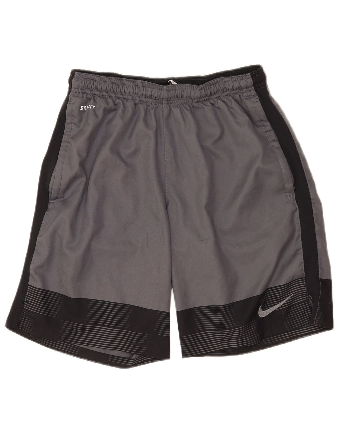 Nike Short de sport Dri Fit pour homme en polyester color block gris moyen