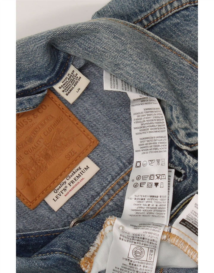 Levi's Veste en jean pour homme UK 40 Large Bleu Coton
