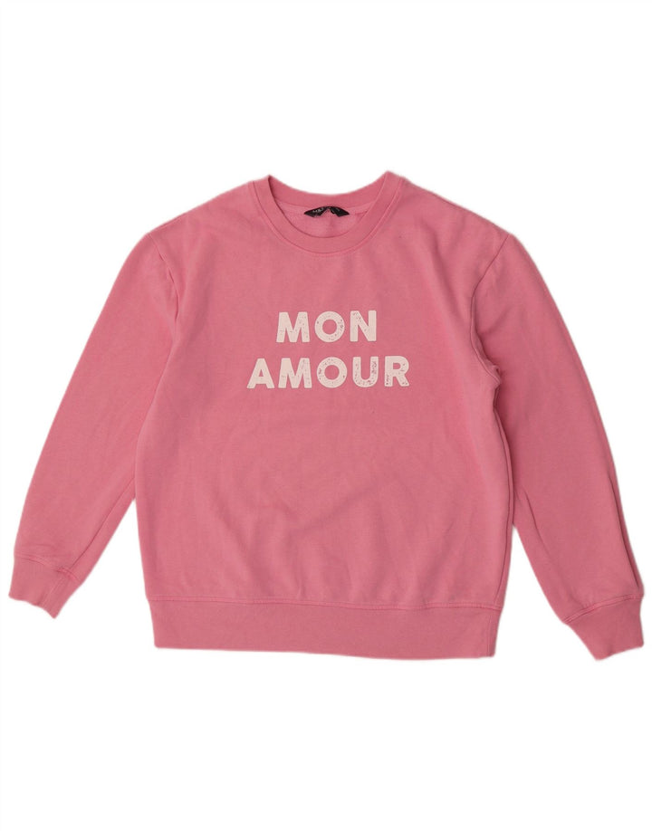 Marks & Spencer Sweat-shirt graphique pour femme UK 12 en coton rose moyen