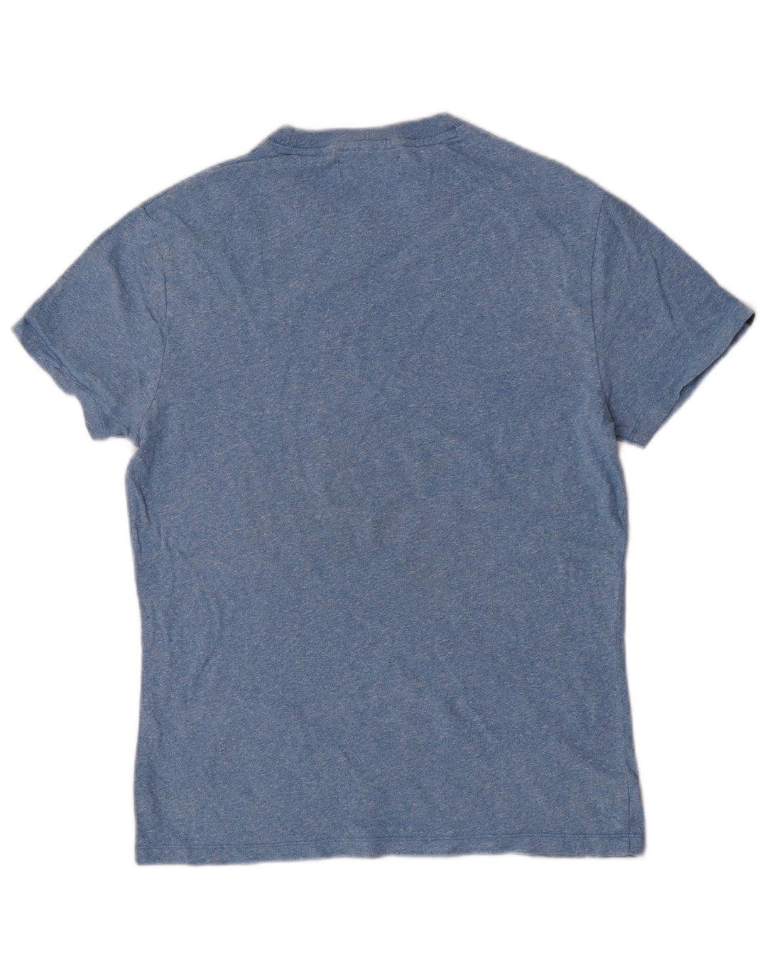 Superdry Homme T-Shirt Top Bleu Moyen Flecked Cotton