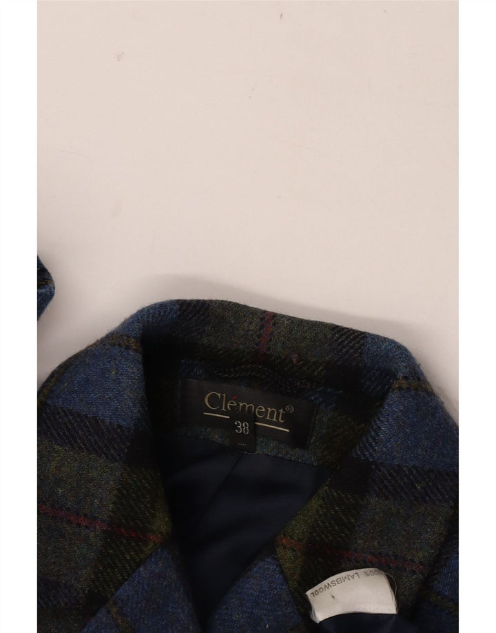 CLEMENT Veste blazer à 3 boutons pour femme EU 38 à carreaux multicolores moyens