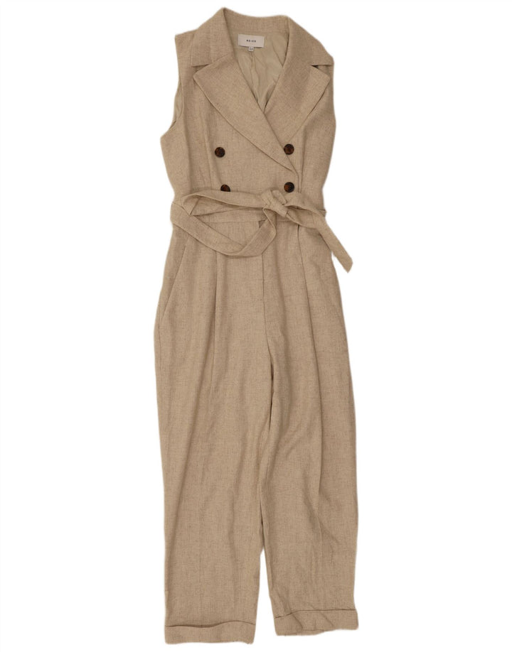 Reiss Combinaison sans manches pour femme UK 12 Laine beige moyen